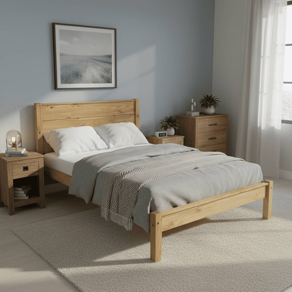 Solid Wooden Bedframe - Image 2