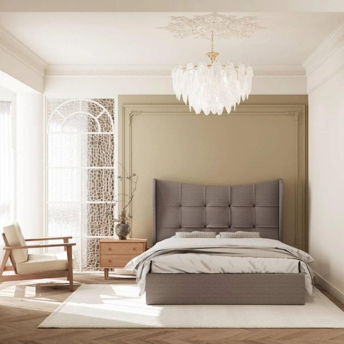 Brown Fabric Ottoman - Image 2